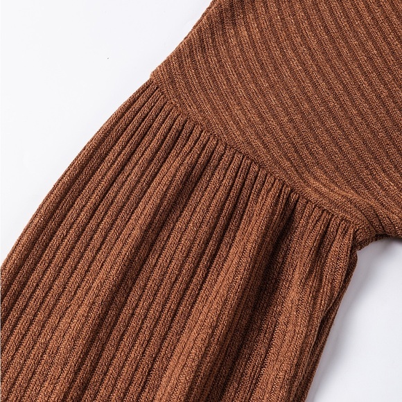 Chestnut Color Ribbed Sweater - Picture 5 of 6